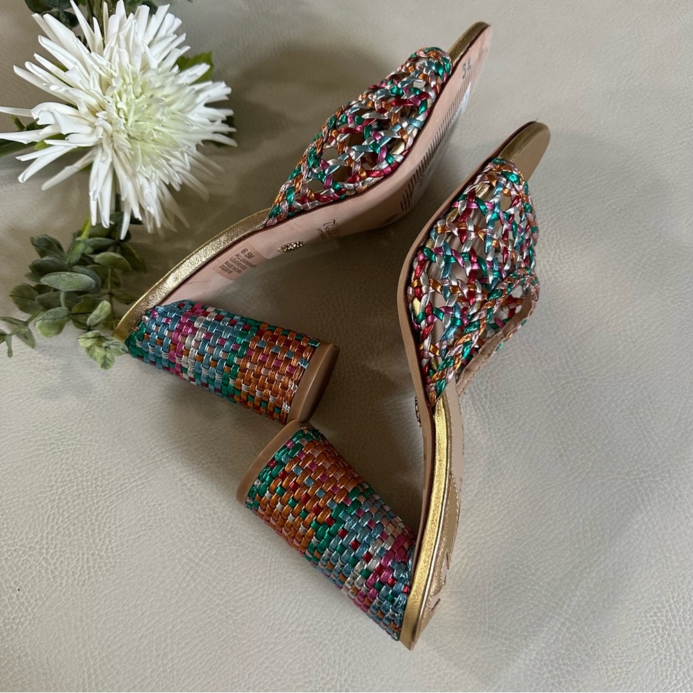 Antonio Melani x The Nat Note Riviera Rainbow Woven Metallic Slip-On Mules - Picture 15 of 16